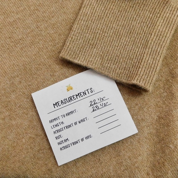 J. CREW Cashmere Classic Fit Crewneck Sweater Heathered Camel Crew Neck X-Large - Picture 15 of 15